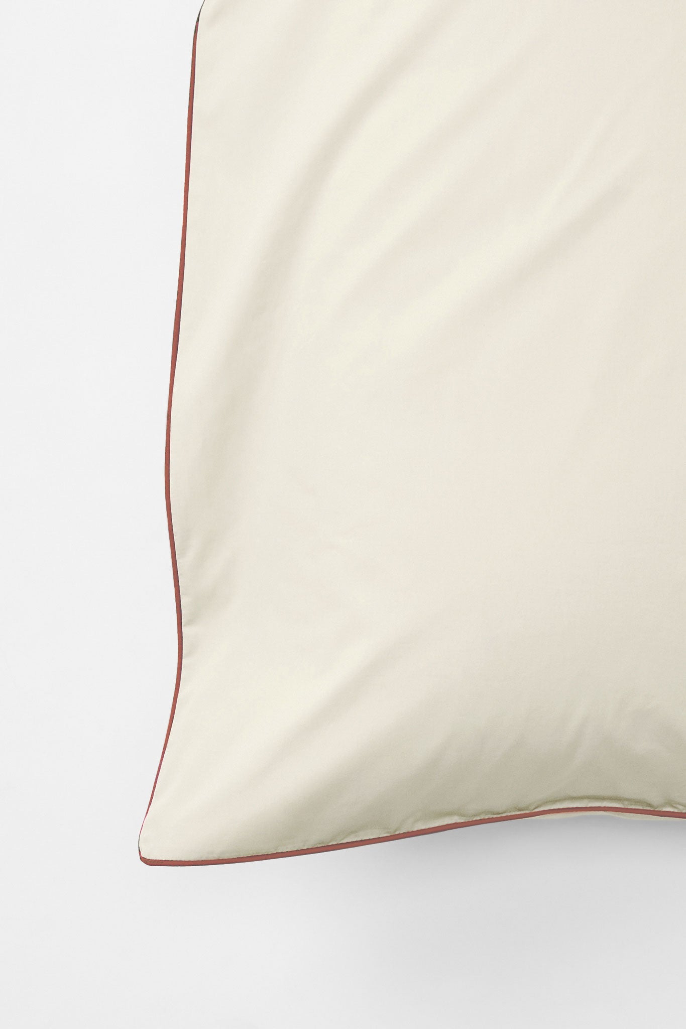 Euro Pillowcase Pair in Contrast Edge - Canvas and Ochre Red