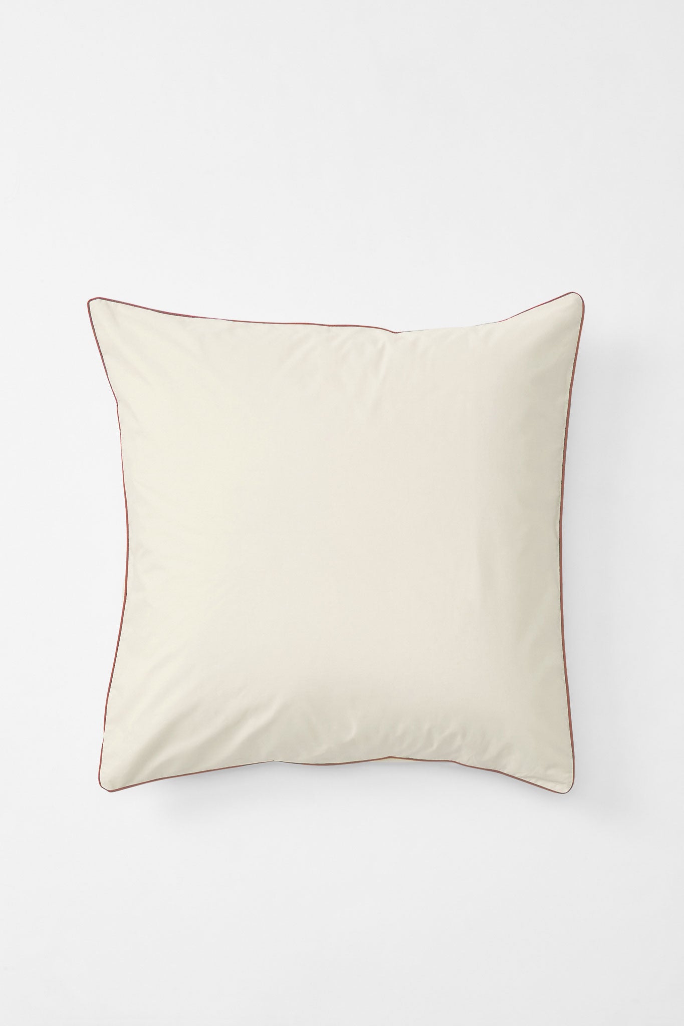 Euro Pillowcase Pair in Contrast Edge - Canvas and Ochre Red