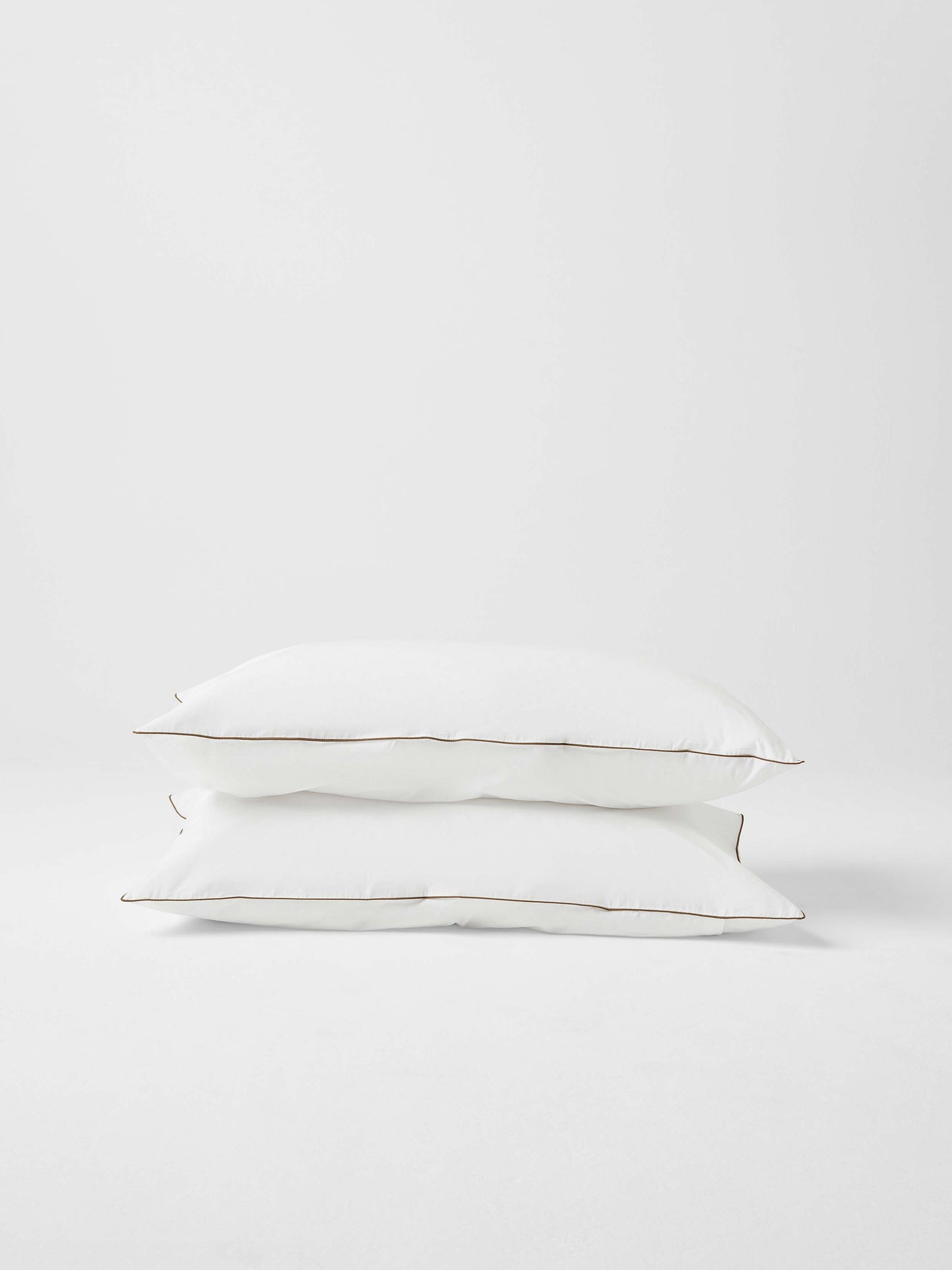 King Pillowcase Pair in Contrast Edge, Prism with Carob