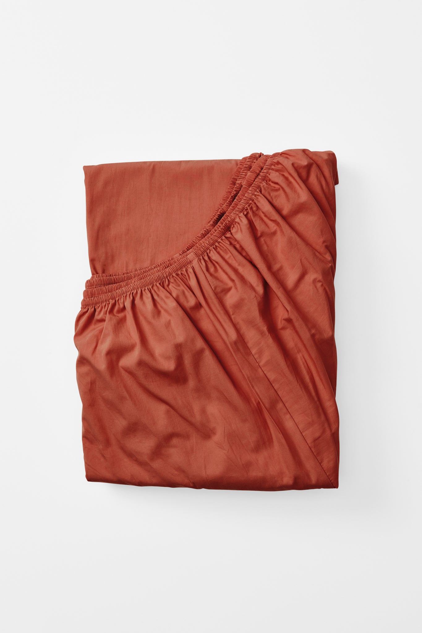 Fitted Sheet in Ochre Red